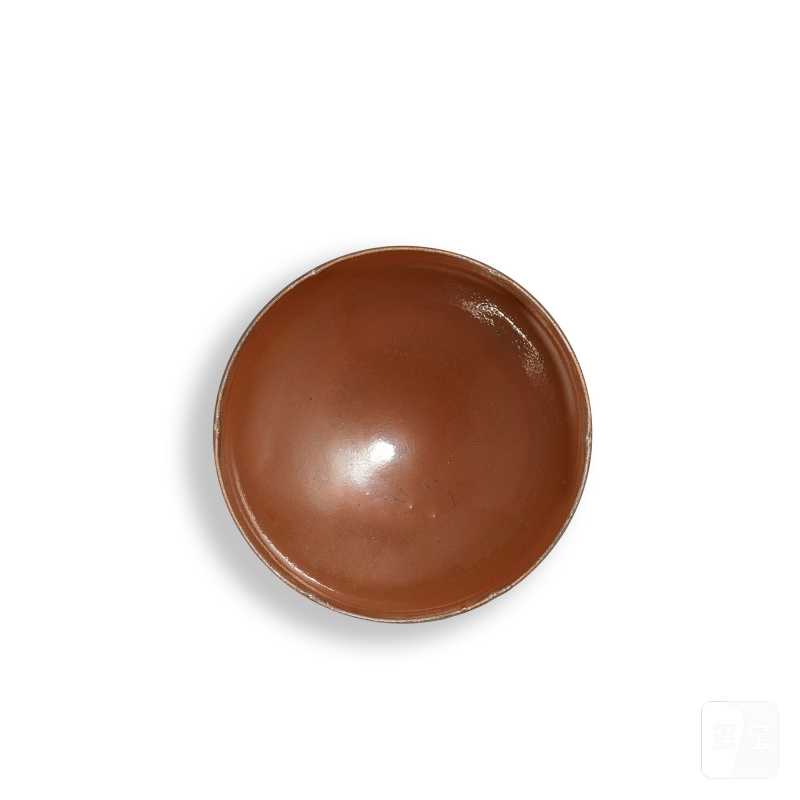 A Dangyangyu persimmon-glazed tea bowl, Song dynasty | 宋 當陽峪窰柿釉葵口盌 - 图1